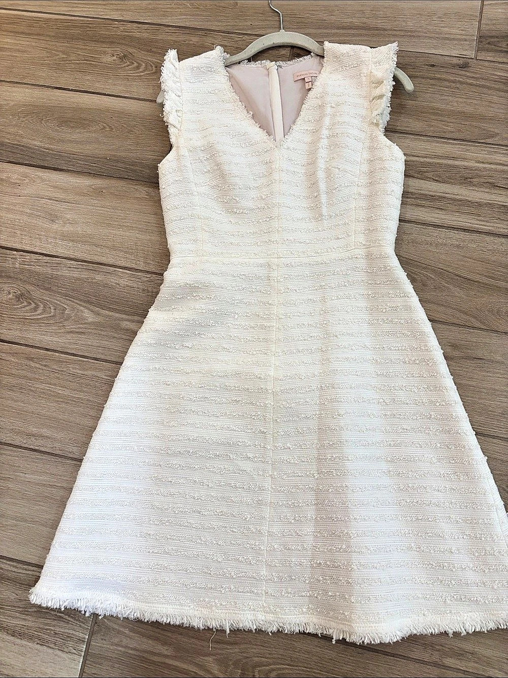 Rebecca Taylor Textured Sleeveless Mini Dress in White